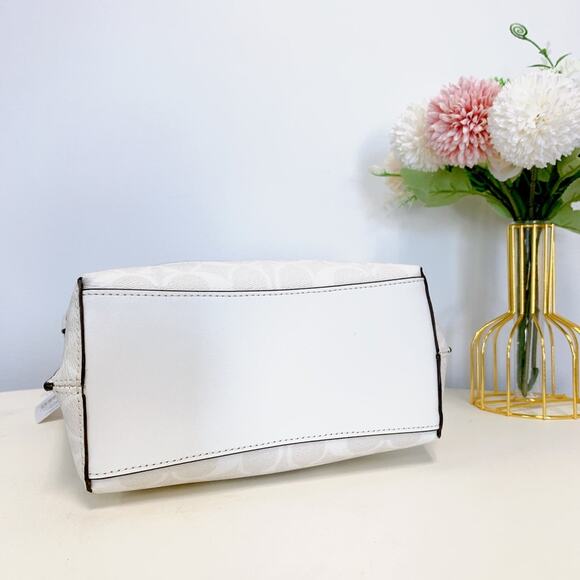 Coach CA582 Mollie Bucket Bag 22 In Signature Canvas In Gold/Chalk/Glacierwhite - Picture 5 of 8